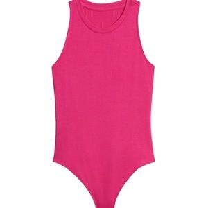 Ribbed racerback thong bodysuit